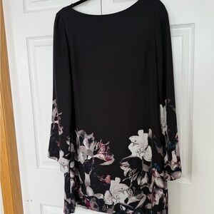 Le Chateau mid length Floral Black Dress size medium